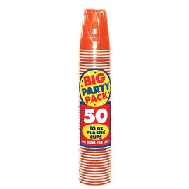 Orange Peel Big Party Pack Plastic Cups, 16 oz. 50ct.