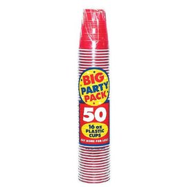 Apple Red Big Party Pack Plastic Cups, 16 oz.