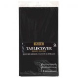 Jet Black Rectangular Plastic Table Cover, 54" x 108"