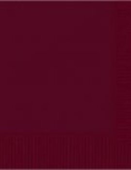 Burgundy 2-Ply Beverage Napkins- 50 count