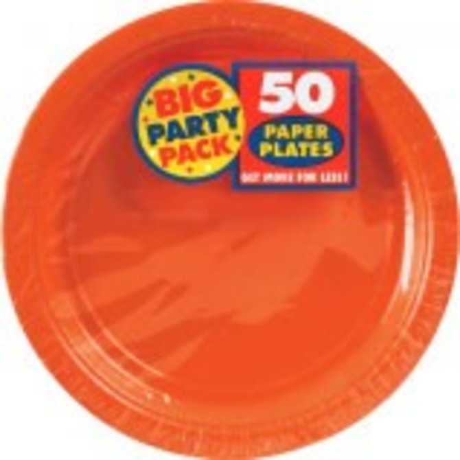 Orange Peel Big Party Pack Paper Plates, 7" 50ct