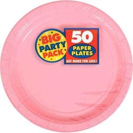 New Pink Big Party Pack Paper Plates, 9" 50ct