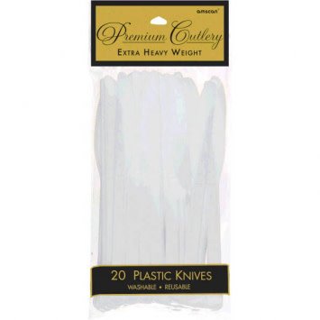 Clear Premium Heavy Weight Plastic Knives 20ct