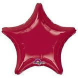 Dark Metallic Burgundy Star Balloon, 19"