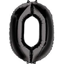 34'' 0 Black Number Shape Balloon