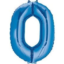 34'' 0 Blue Number Shape Balloon