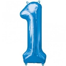 34'' 1 Blue Number Shape Balloon