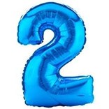 34'' 2 Blue Number Shape Balloon