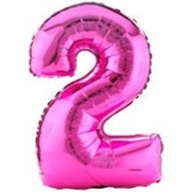 34'' 2 Pink Number Shape Balloon