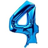 34'' 4 Blue Number Shape Balloon