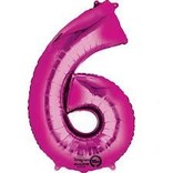 34'' 6 Pink Number Shape Balloon
