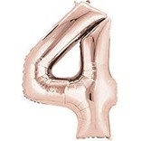 34" 4 Rose Gold Number Shape Balloon