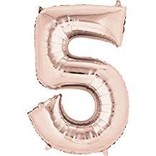 34" 5 Rose Gold Number Shape Balloon