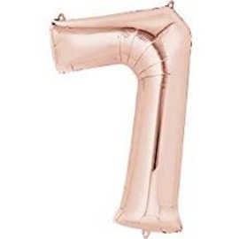 34" 7 Rose Gold Number Shape Balloon