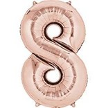 34" 8 Rose Gold Number Shape Balloon