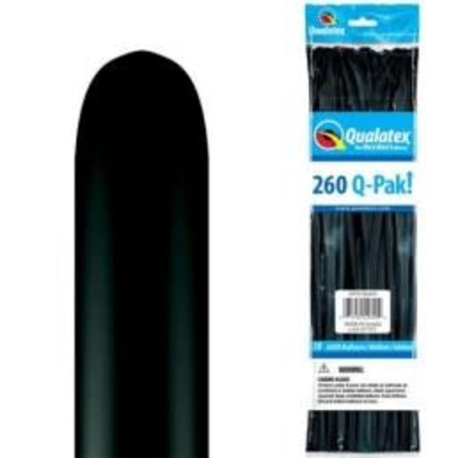 Black 260 Q-Pak Balloons- Packaged, 50ct