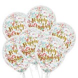 12" Rainbow Confetti Balloons, 6ct