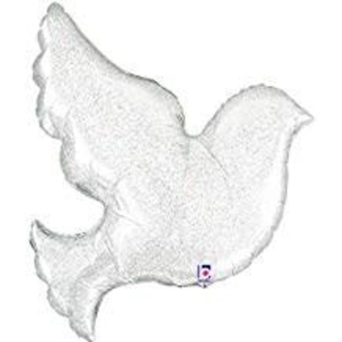 Pearl White Dove Shape Balloon, 34"