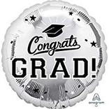 Congrats Grad Circle Balloon- Silver 18"