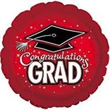 Congratulations Grad Circle Balloon- Red, 18"