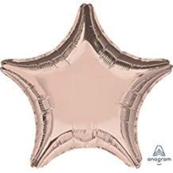 Rose Gold Star Balloon, 19"