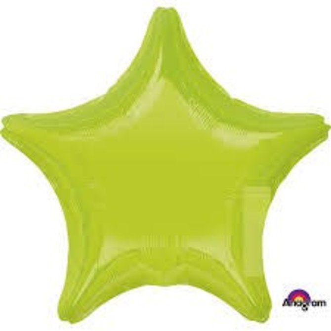 Macaron Lime Green Star Balloon, 19"