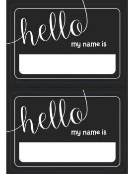 Black & White Chalkboard Look Name Tags 100ct