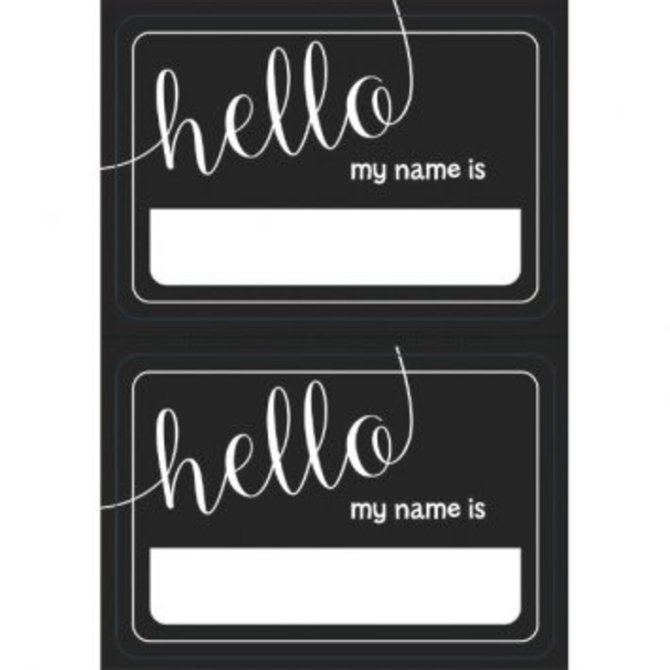 Black & White Chalkboard Look Name Tags 100ct