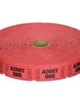 Red Single Ticket Roll, 2000ct
