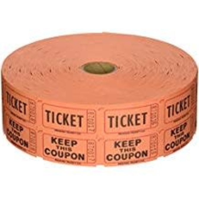 Orange Double Ticket Roll, 2000ct