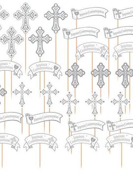 Silver Communion Cupcake