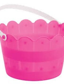 Scalloped Bucket, Bright Pink