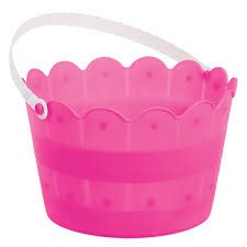 Scalloped Bucket, Bright Pink
