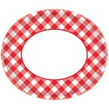 Picnic Gingham Oval Plates, 12" -18ct