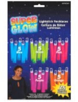 Light Stick Necklaces Assorted Colors -25CT