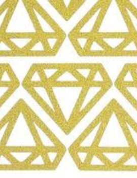 Gold Glitter Diamond Sticker Sheet 12ct
