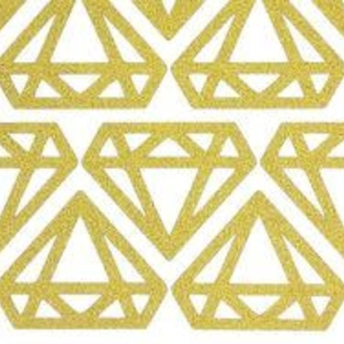 Gold Glitter Diamond Sticker Sheet 12ct