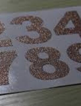 Rose Gold Diamond Number Sticker Sheet 30ct.