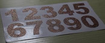 Rose Gold Diamond Number Sticker Sheet 30ct.