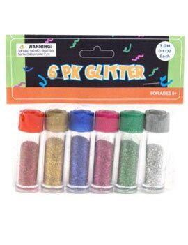 Glitter 6PK Mini Tubes Asst Color, 0.1oz each