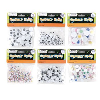 Craft Googly Eyes, 6 Sizes