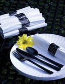 25ct Rolled Cutlery Set -Silver