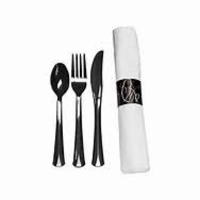 25ct Rolled Cutlery Set