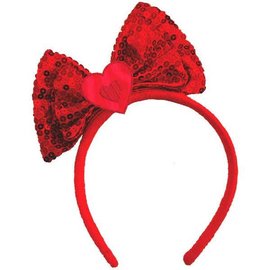 Valentine's Bow Headband - Red
