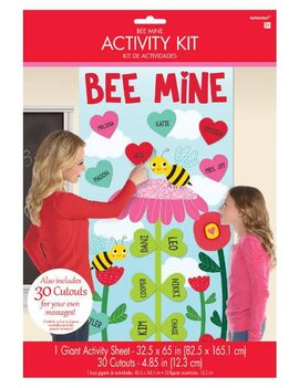Bee Mine Activity Kit                        Contains: 1 Activity Sheet, 65" x 32 1/2" 31 Cutouts, 4 2/3" 31 in a package