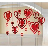 3-D Heart Kit Hanging Foil Decorations