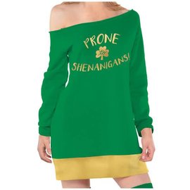 St. Patrick's Day Green Off The Shoulder Tunic