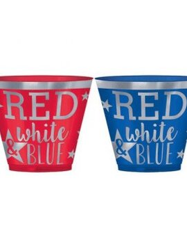 Red & Blue Hot Stamp Plastic Tumblers, 9 oz 30ct