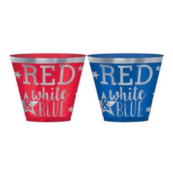 Red & Blue Hot Stamp Plastic Tumblers, 9 oz 30ct