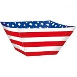 Red, White And Blue Paper Square Bowls-3ct